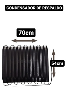 Condensador de Respaldo Estatico para Freezer 1/5 Hp Ancho 700 mm x Alto 540 mm 