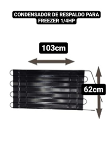 Condensador de Respaldo Estatico para Freezer 1/4 Hp Ancho 1030 mm x Alto 620 mm 