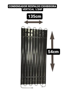 Condensador de Respaldo Estatico Exhibidora Vertival 1/3 Hp Ancho 1350 mm x Alto 540 mm 