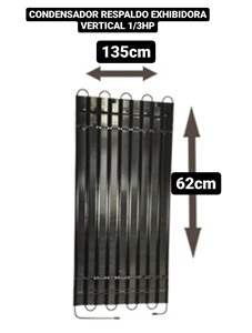 Condensador de Respaldo Estatico Exhibidora Vertical 1/3 Hp Ancho 1350 mm x Alto 620 mm 