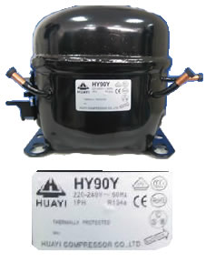 Motocompresor 1/4 + Hp R134a/H12/Blend HY90Ya Caja Marron