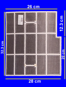 Filtro Plast para Split Ancho 32.3 cm x Alto 26 cm + 2 cm de Recorte VER