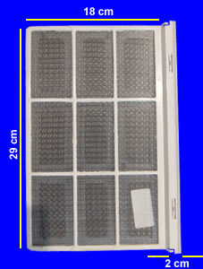Filtro Plast para Split Ancho 29 cm x alto 18 cm + 2 cm de Enganche