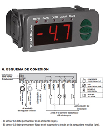 Control Digital de Temp TC940 Ril - Combistato - 2 PTC - 4 Rele con Inversor 12v